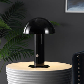 Boletus 10.75" Contemporary Bohemian Rechargeable/Cordless Iron Integrated LED Mushroom Table Lamp - JONATHAN Y